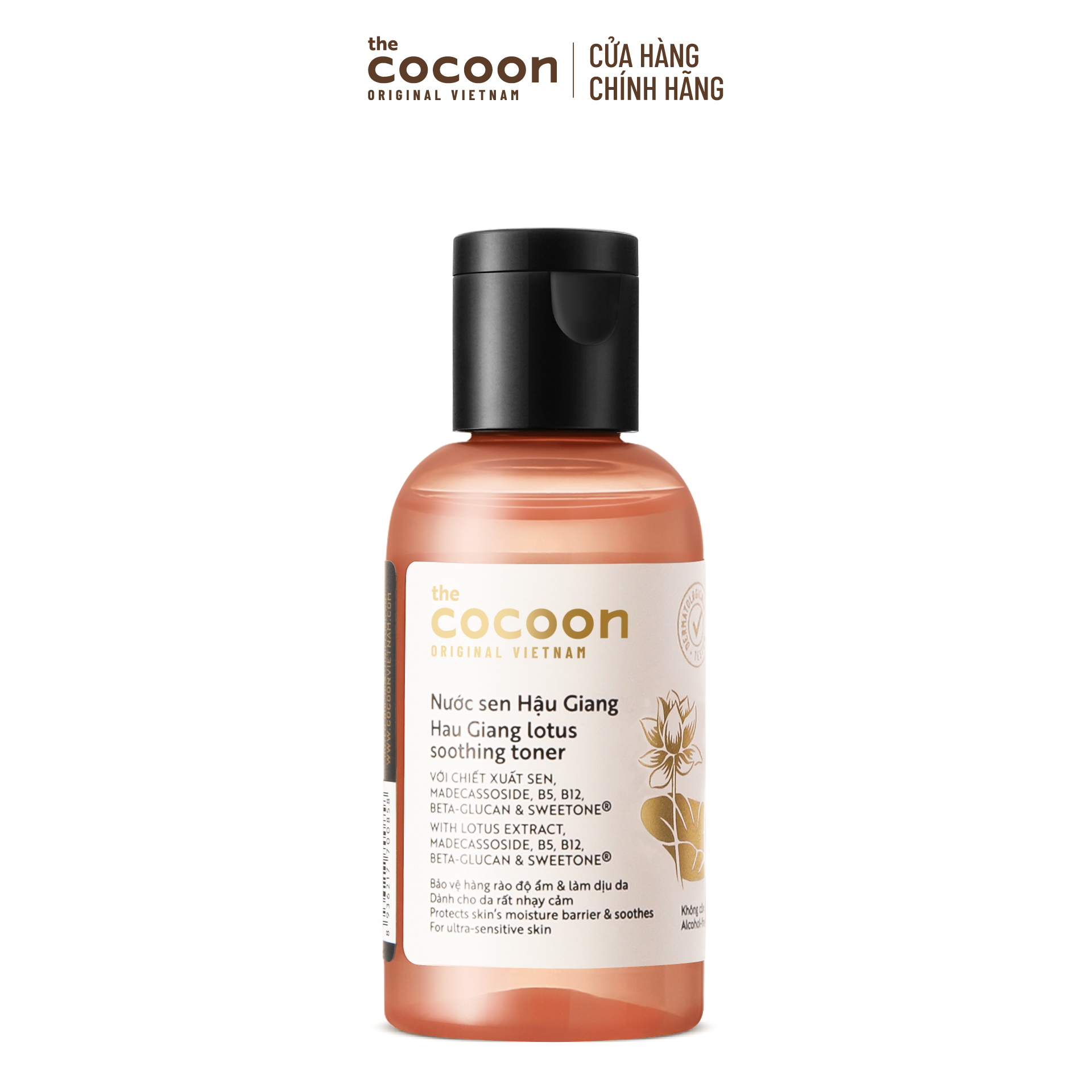 Trial size - Nước sen Hậu Giang (toner) Cocoon giúp phục hồi, cấp ẩm và làm dịu da 50ml