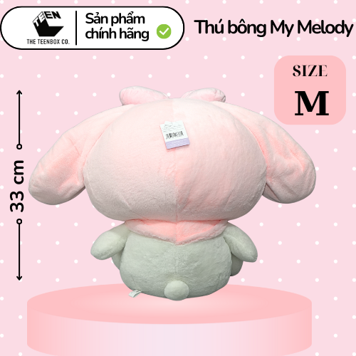 Thú bông My Melody  M, Gấu Bông Sanrio Chính Hãng, Quà tặng đáng yêu, Sản phẩm chính hãng, Phân phối bởi Teenbox