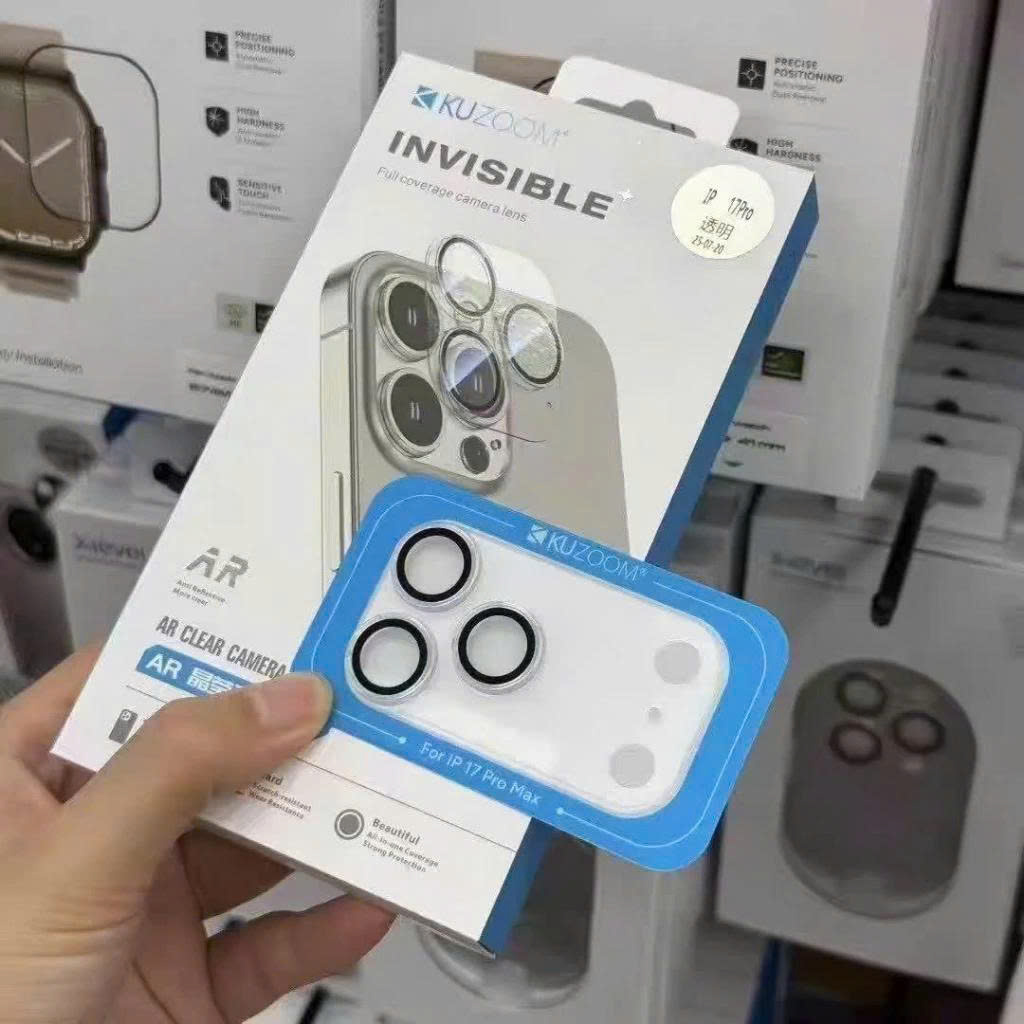Miếng dán kính Bảo Vệ Cụm Camera cho iPhone 17 Pro Max/ 17 Pro Chính hãng KUZOOM bảo vệ máy toàn diện - Hàng chính hãng