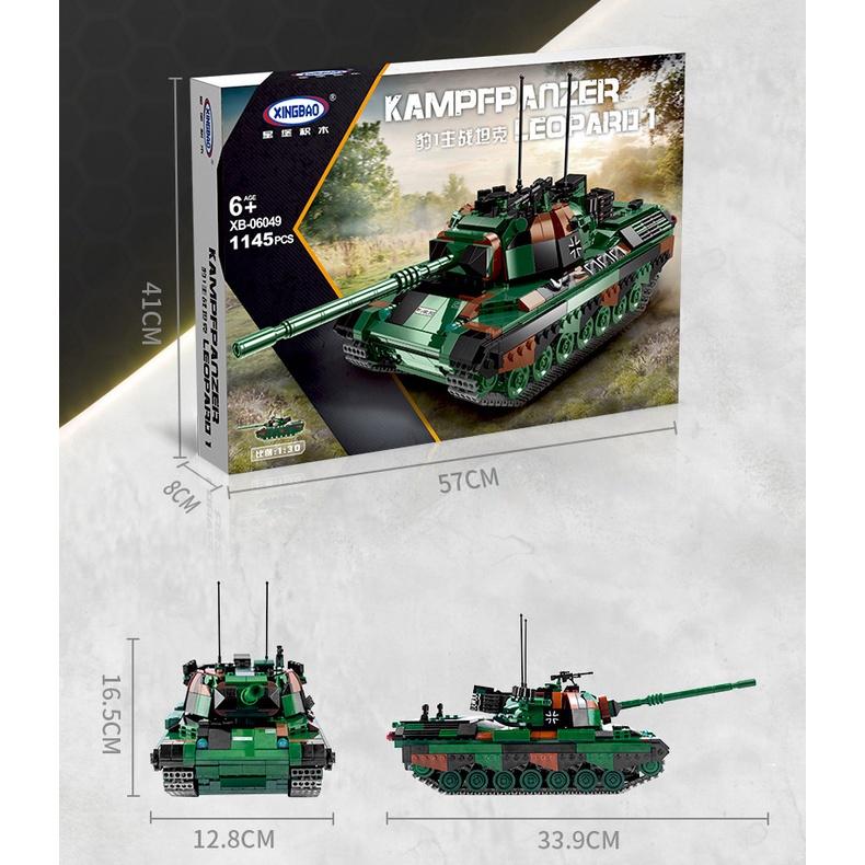 Đồ chơi Lắp ráp Xe Tăng Đức Leopard I - Xingbao XB06049 German Tank - Xếp hình thông minh - Mô hình trí tuệ