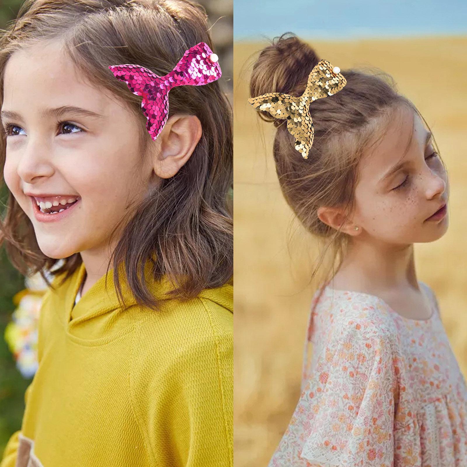 2x Girls Cute Sweet Fish Tail Hair Clip Duckbill Snap Hairpins Ornament