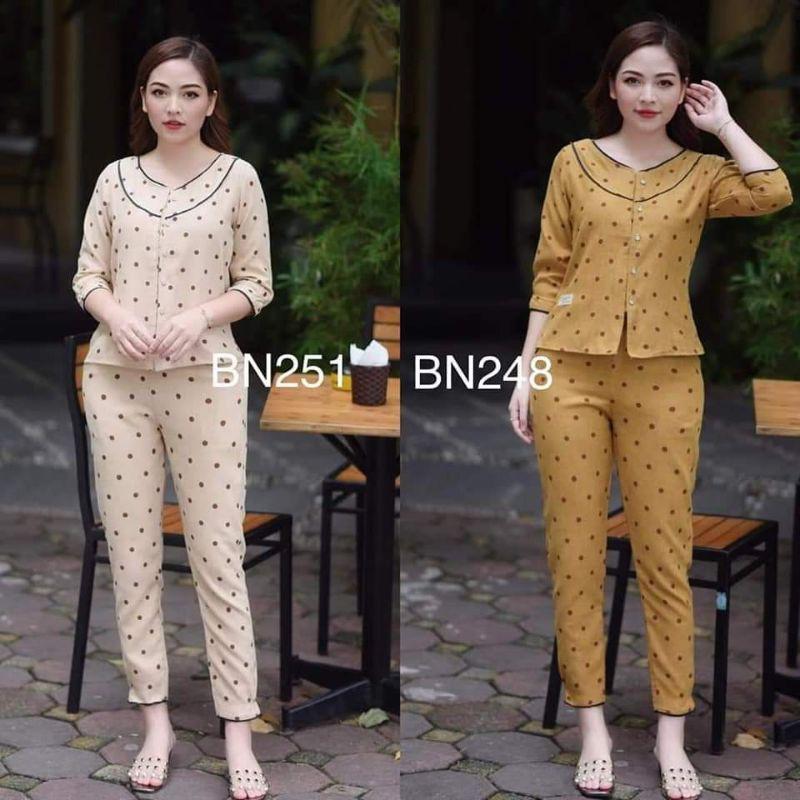 Đồ bộ mặc nhà cao cấp 4 màu ảnh thật