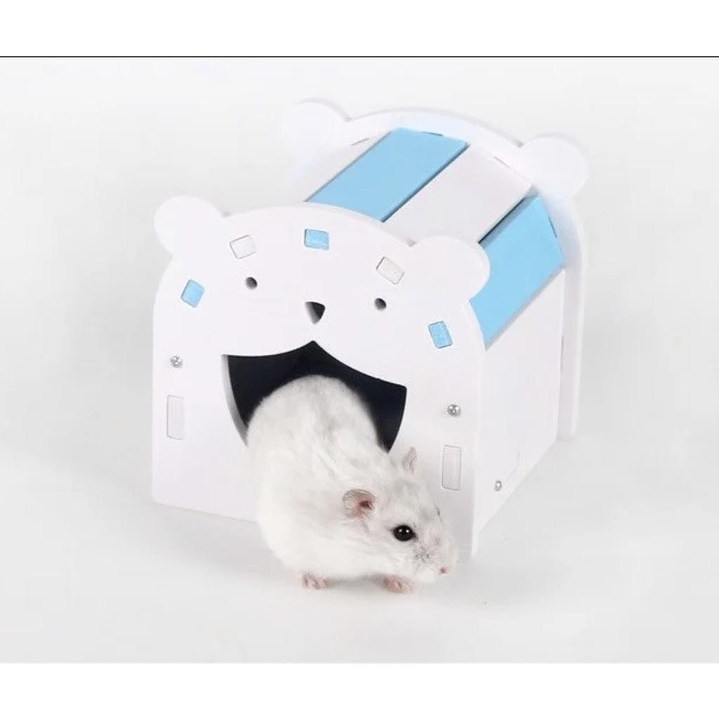 Nhà ngủ cho hamster bằng gỗ hoạt hình, nhiều màu sắc