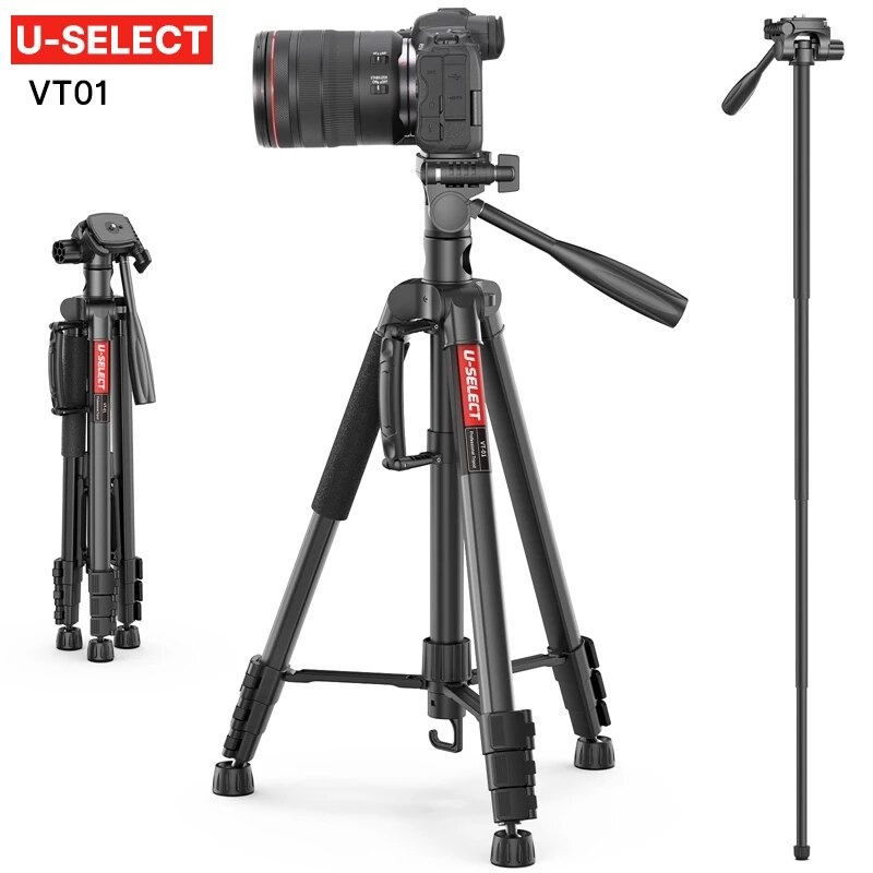 Ulanzi U-SELECT VT-01 - Chân Đế (Tripod) Cho Máy Ảnh, Máy Quay, Smartphone, Tải Trọng 3kg, Chiều Cao 1.8m - Hàng Chính Hãng