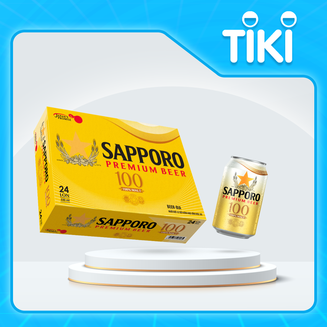 Thùng beer Sapporo Premium 100 - 24 lon 330ml