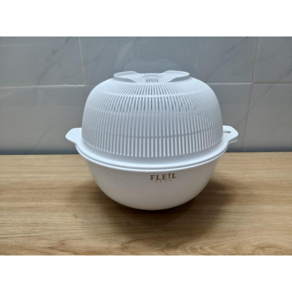 Set chậu, rổ 1,5L màu trắng