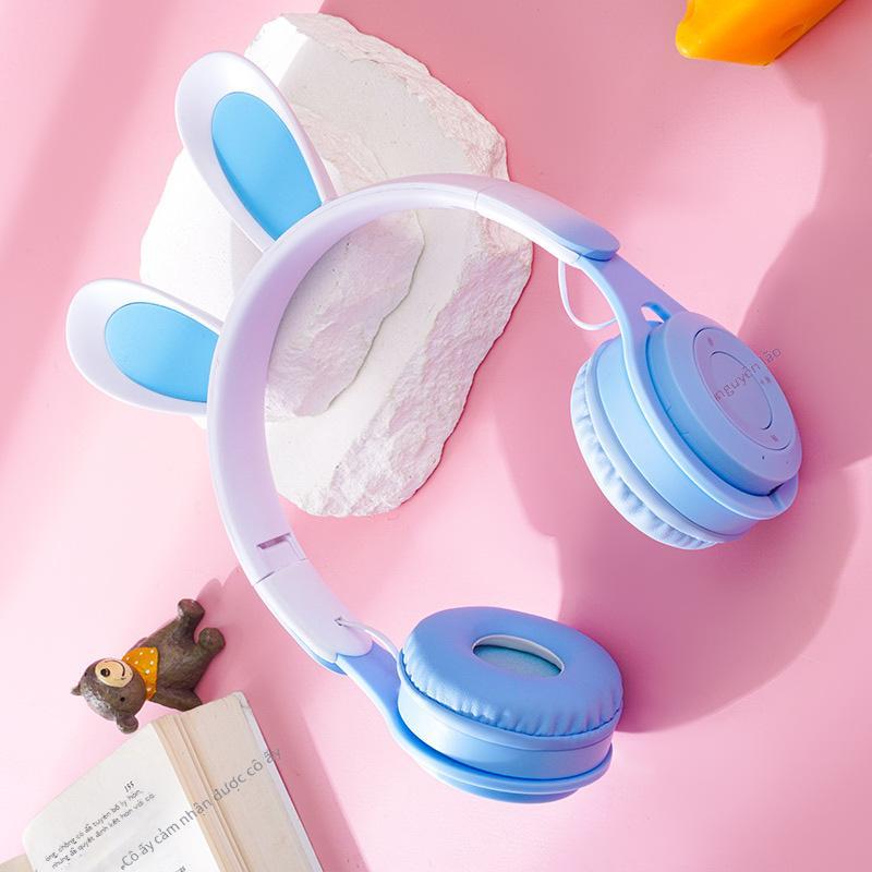 Ưu đãi đặc biệt Y08 Tai nghe tai thỏ Gradient Tai nghe Bluetooth gắn trên đầu Tai nghe nhạc tai thỏ gấp Gradient Mẫu Huaqiang North Explosion