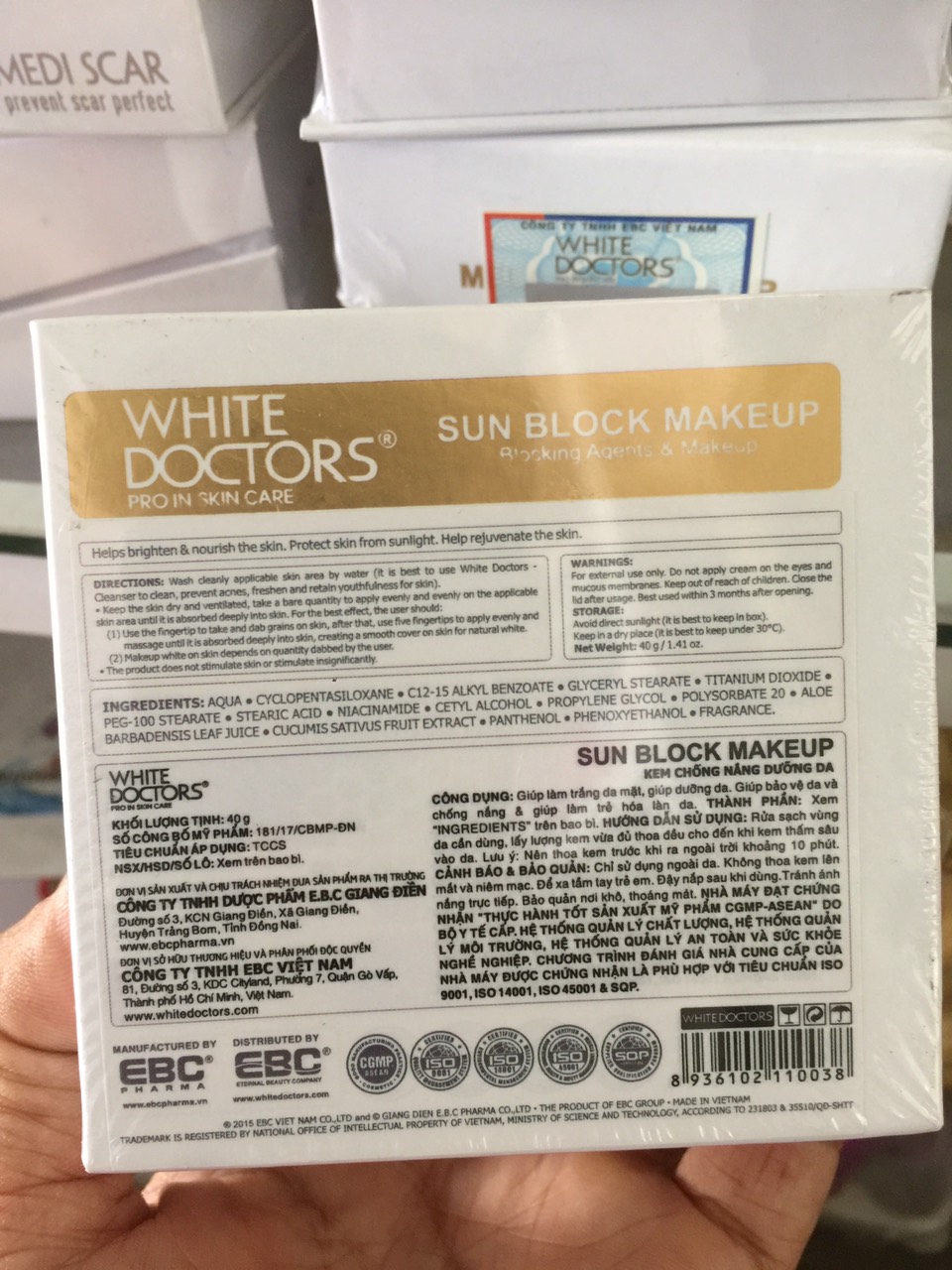 KEM WHITE DOCTORS SUN BLOCK MAKEUP TRẮNG DA CHỐNG NẮNG