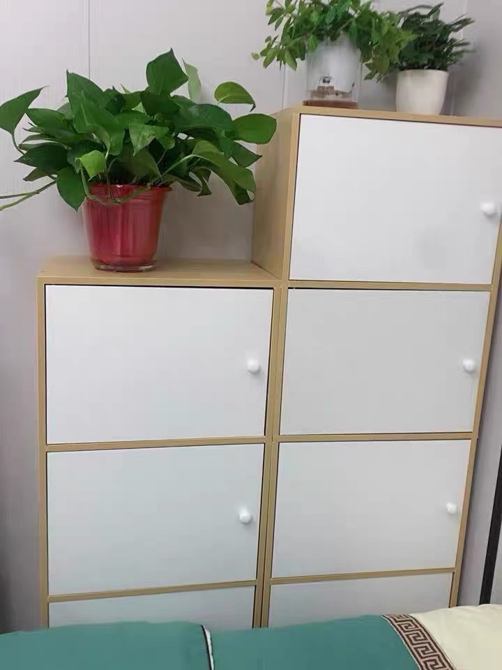 Tủ gỗ đứng để sàn nhiều tầng gỗ MDF nhập khẩu chống phong cách Hàn Quốc tối giản hiện đại