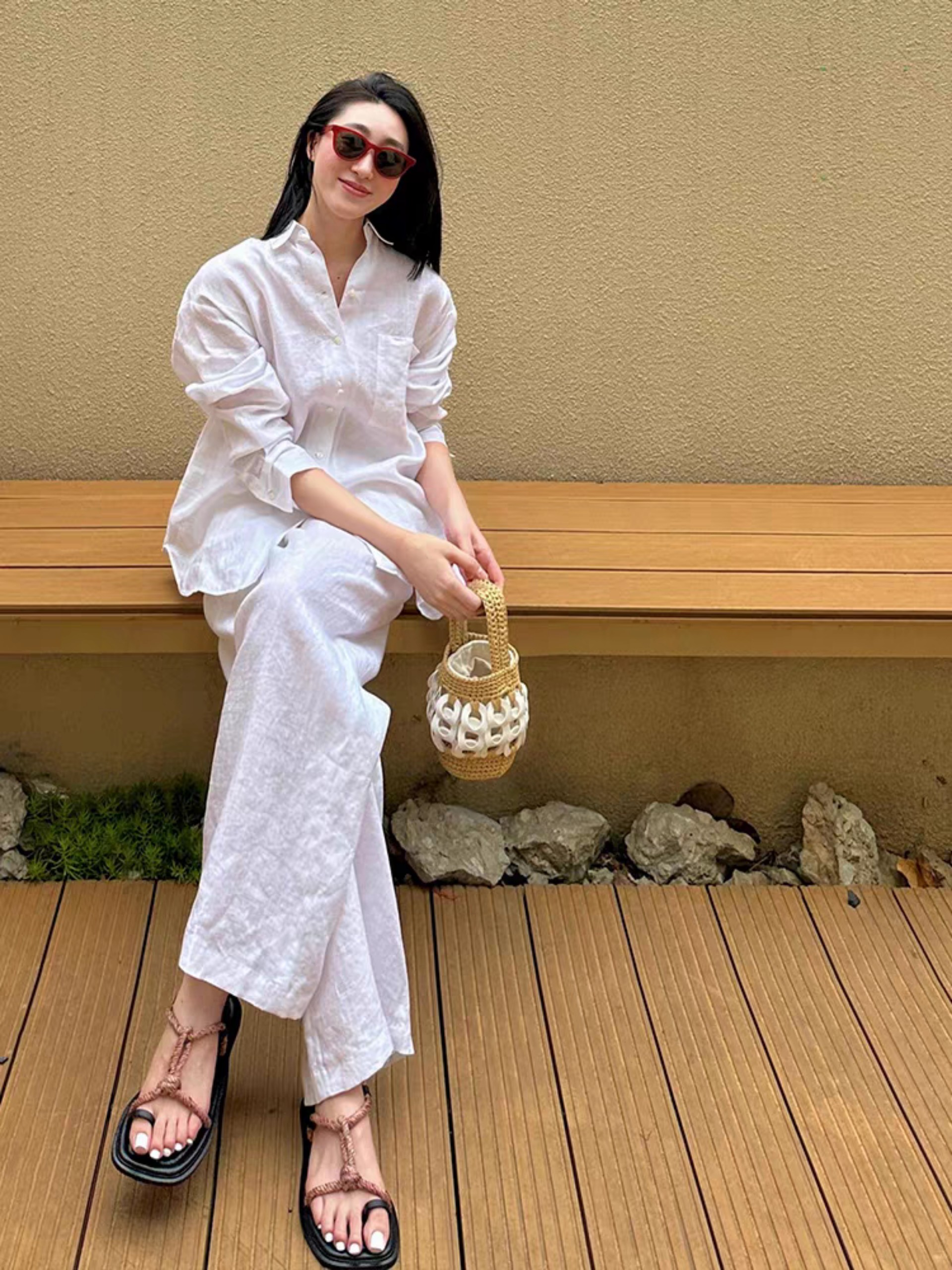 Set sơ mi nữ + quần dài ống rộng trơn basic nhưng vẫn vintage ,trẻ trung kết hợp với chất vải linen mềm mịn Bv08