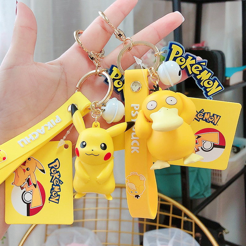 Móc khóa Anime Pokemon Pikachu, Jigglypuft, Psyduck, Squirtle, Bulbasaur siêu dễ thương, hàng cao cấp