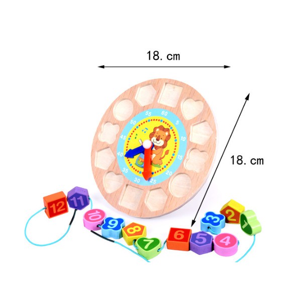 Đồng Hồ Hình Số Kết Hợp Với Sâu Dây Bằng Gỗ + Tặng Con Vật Kêu Chíp Chíp Hình/Màu Ngẫu Nhiên