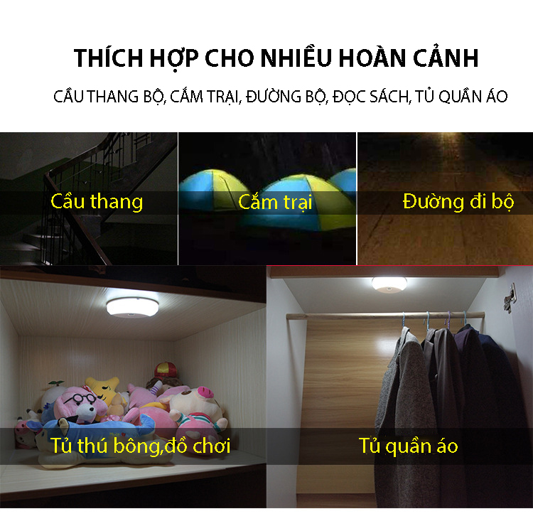 Đèn Led Cảm Ứng Dán Trần Ô Tô 2 Chế Độ Ngày - Đêm