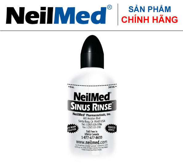 Combo Adult: Bộ Rửa, Chăm Sóc Vệ Sinh Mũi Xoang Người Lớn NeilMed Sinus Rinse - SX Mỹ(Bình + 60 gói muối và 1 Hộp 120 gói muối rửa bổ sung)