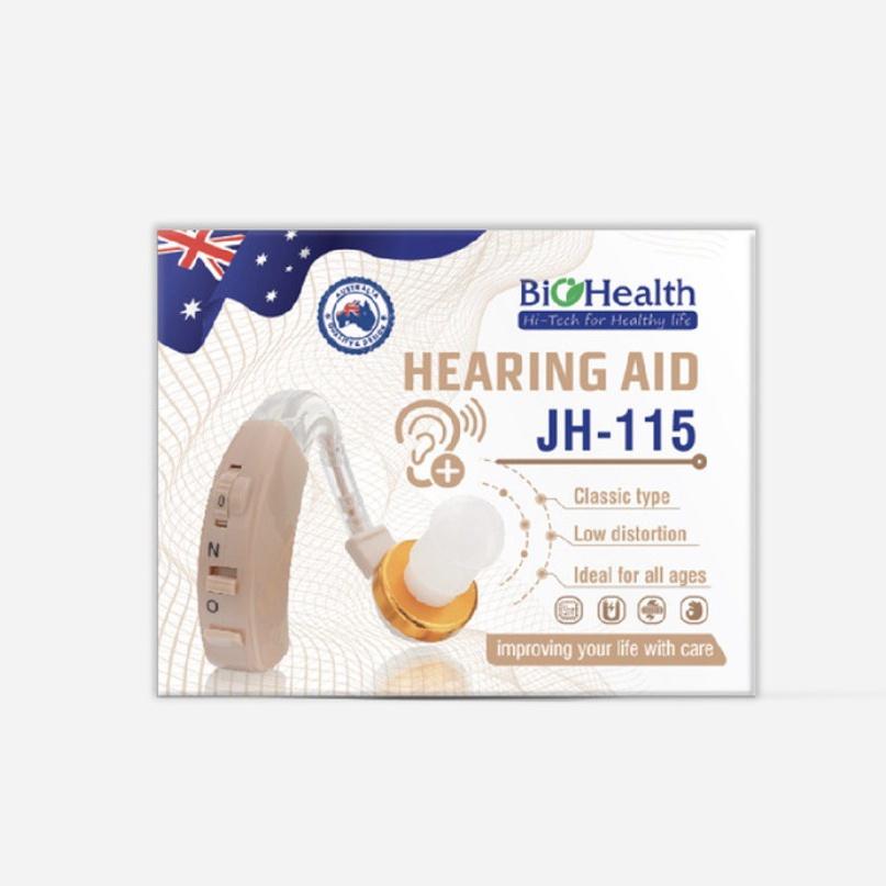 Máy trợ thính BioHealth JH-115 thiết kế không dây, bo tròn mềm mại, điều chỉnh mức độ đơn giản