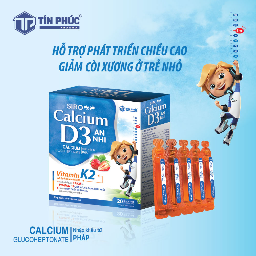 Siro Calcium &amp; D3 An Nhi - Hỗ trợ phát triển chiều cao, bổ sung canxi