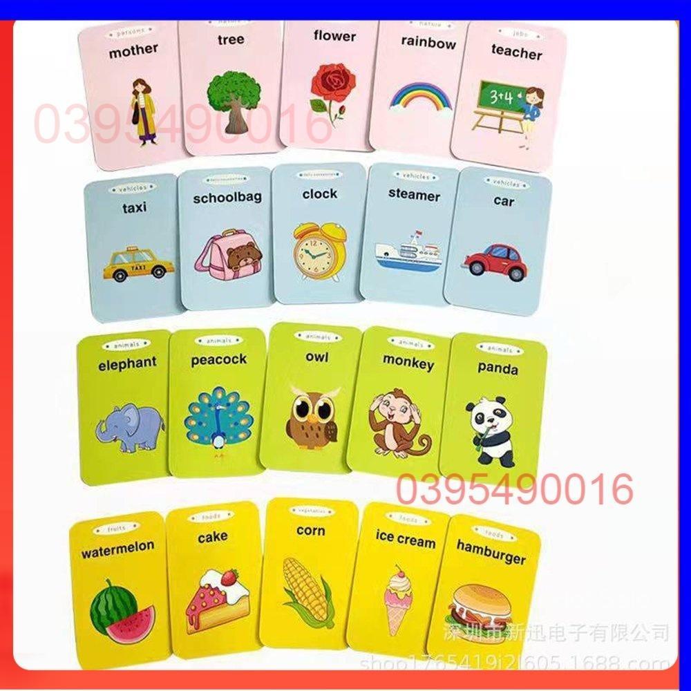 Máy Đọc Thẻ Flashcard 112 thẻ 224 Từ Vựng Tiếng Anh Chuẩn Cho Bé Tập Làm Quen Tiếng Anh, Âm thanh trong