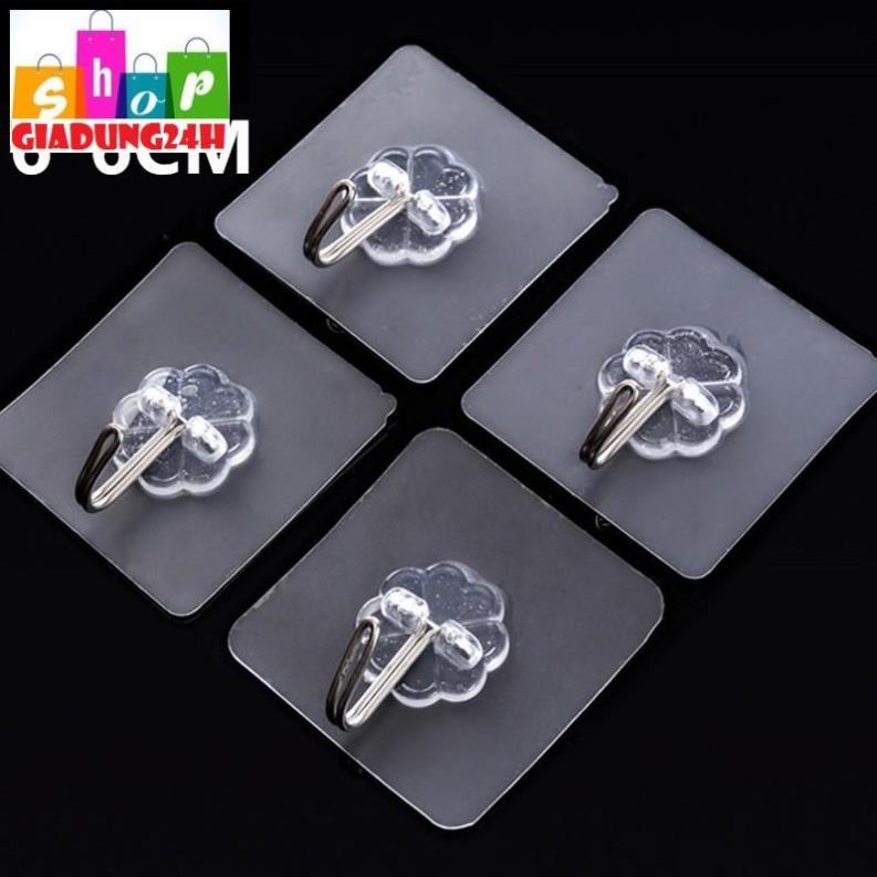 Móc dán chịu lực TRONG SUỐT-Móc Dán Tường Siêu Dính Trong Suốt Chịu Lực Tốt 6x6 cm