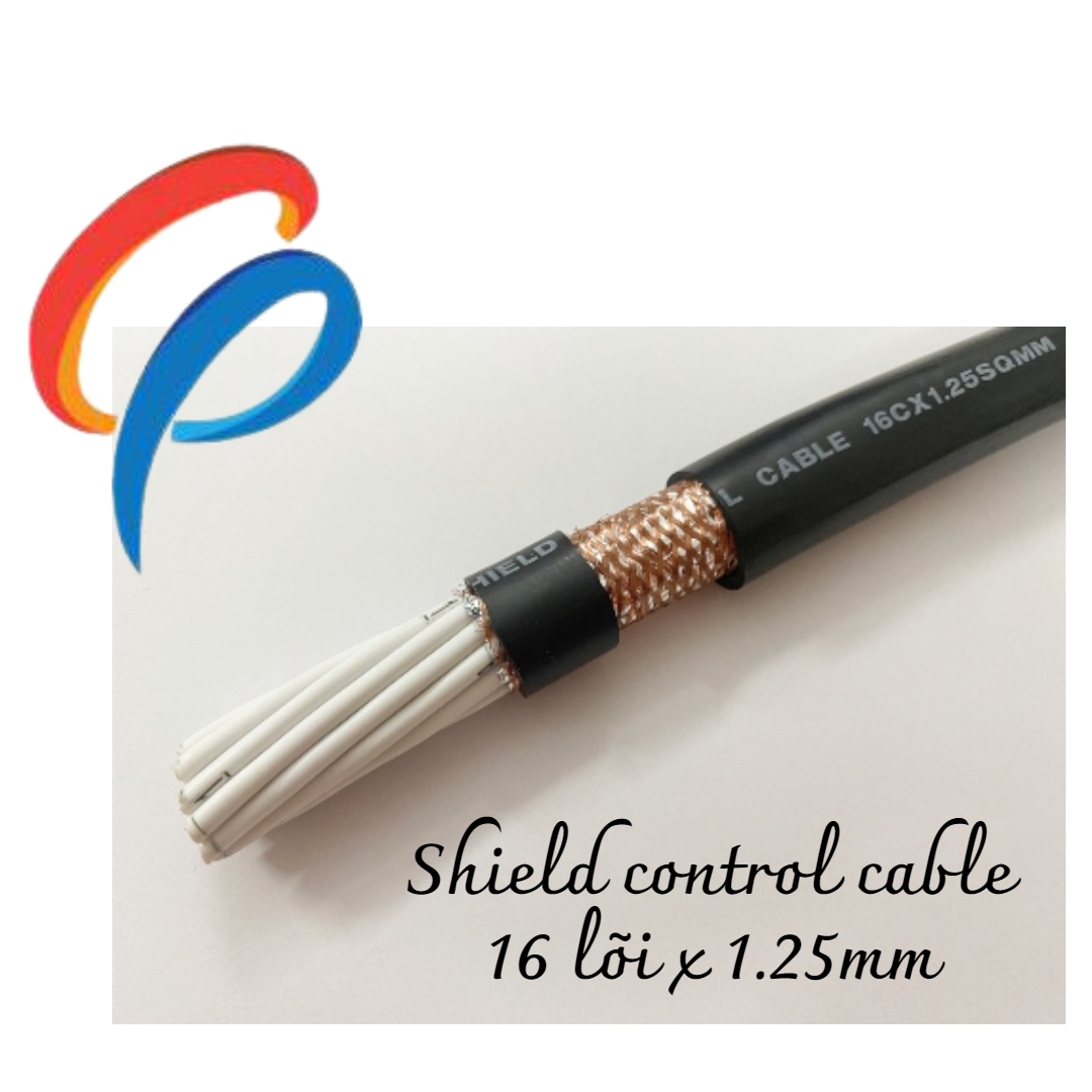 Cáp điều khiển 16 lõi x 1.25mm có lưới chống nhiễu điện áp 500 volt vỏ bọc pvc