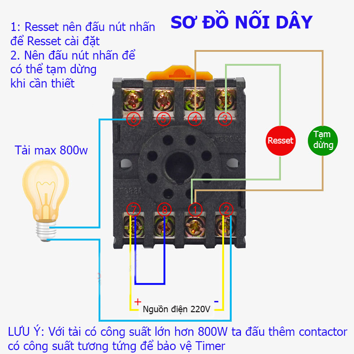 Timer hẹn giờ DH48S-S 220V luân phiên cài đặt rơ le thời gian biển quảng cáo, máy bơm nước...vvv