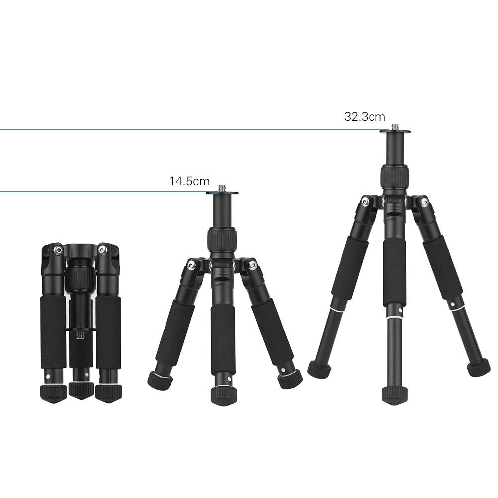 Giá đỡ kính thiên văn 3/8 inch Vít Chiều cao 32,3cm đối với DSLR ILDC Hợp kim nhôm Chân máy nhỏ điều chỉnh 3 vị trí 