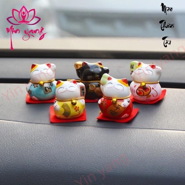 Mèo Thần Tài- Bộ 5 Mèo Thần Tài 3.5cm Để Ô Tô Siêu Rẻ