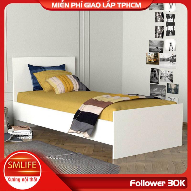 Giường ngủ gỗ hiện đại SMLIFE Silverline | Gỗ MDF dày 17mm chống ẩm | D194xR104xC90cm