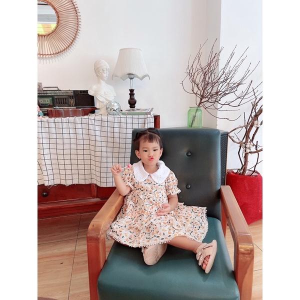 Váy Lolita Hoa Nhí Bèo Tầng Bé Gái 4 Đến 18kg, Đầm Bé Gái Chất Boi Nhật Thông Hơi