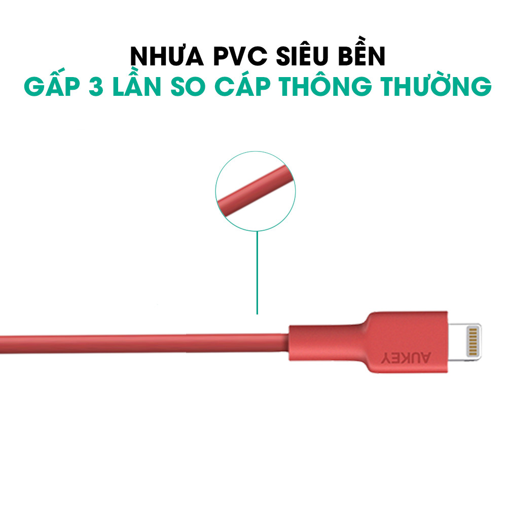 Dây Cáp Sạc Lightning Aukey CB-BAL2 MFI 2m - Hàng Chính Hãng