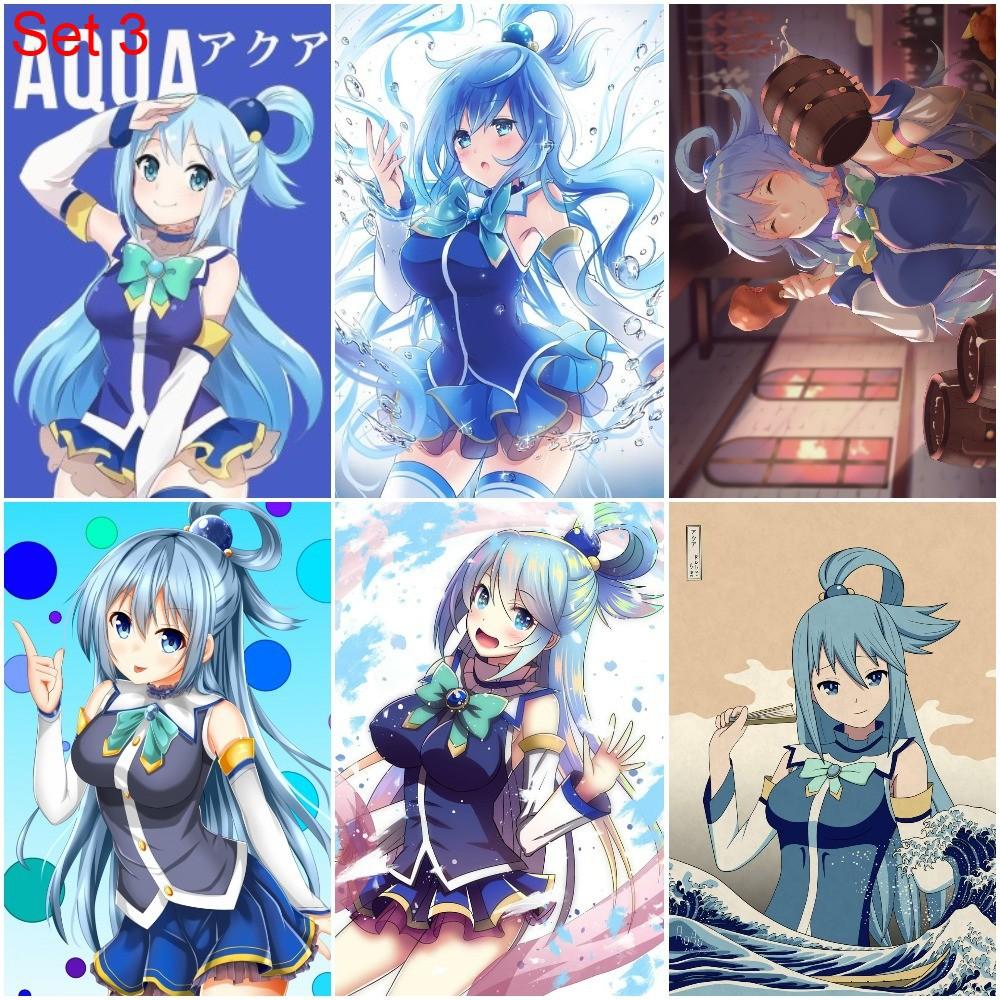 Bộ 6 Áp phích - Poster Anime KonoSuba: God’s Blessing on this Wonderful World! - Phước Lành Cho Thế Giới (bóc dán)