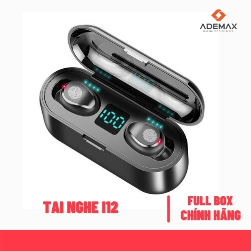 Tai Nghe Bluetooth Không Dây ADEMAX 5.0 F9 - Tai Nghe Airpods Cao Cấp - Kiểu Dáng Độc Đáo, Nhỏ Gọn - Âm Thanh Mềm Mượt, Thoải Mái, Không Làm Nhức Tai - Hàng chính hãng