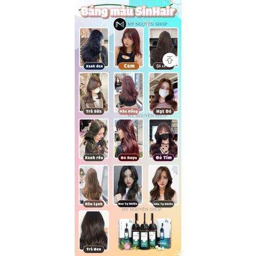 Dầu gội đổi màu tóc Sin Hair 500ml phủ màu Chocolate tự nhiên trẻ trung năng động