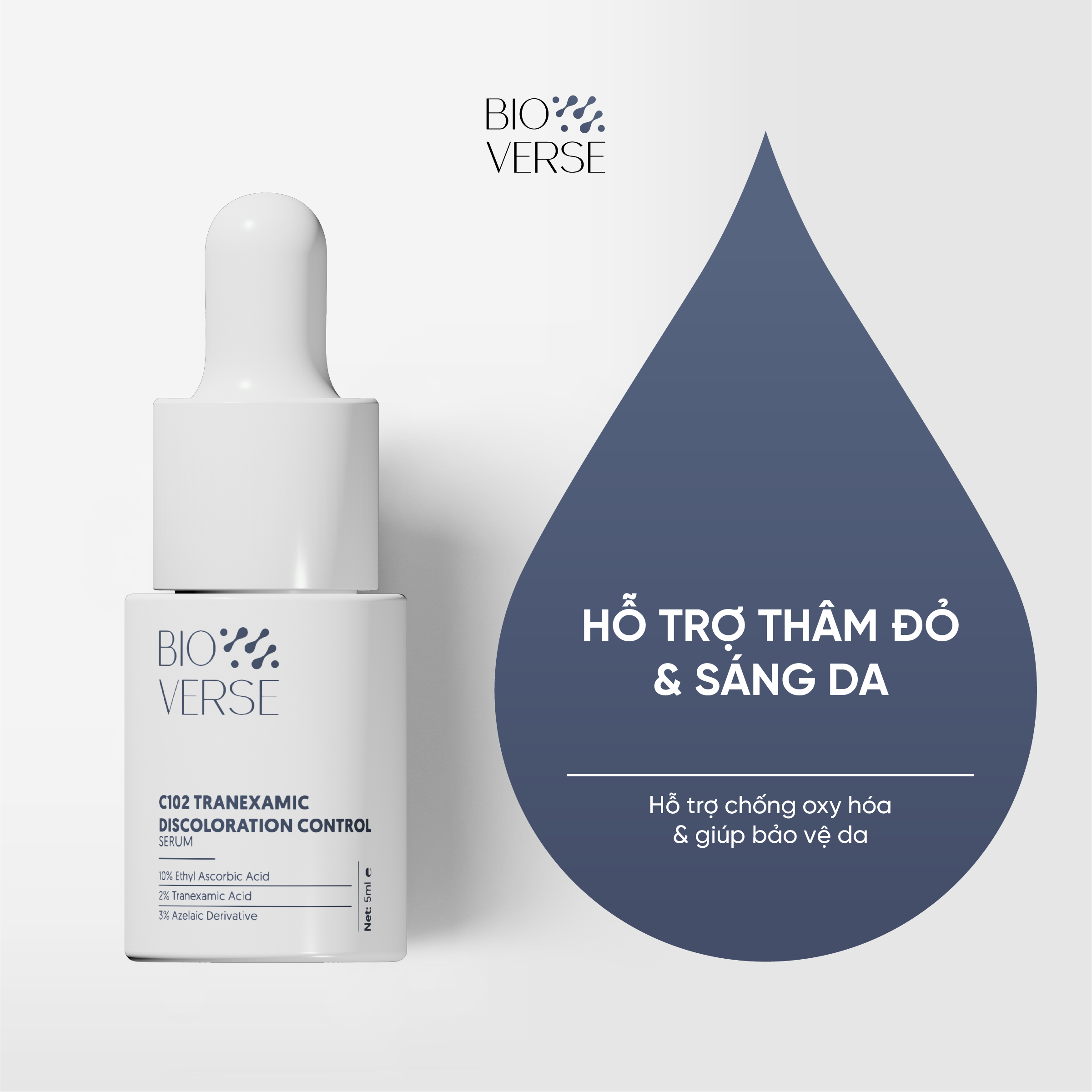 Sample Tinh chất Vitamin C102 hỗ trợ mờ thâm đỏ &amp; chống oxy hóa C102 Tranexamic Discoloration Control Serum 5ml