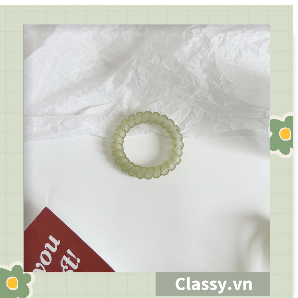 Kẹp tóc càng cua Classy màu xanh lá, dạng kẹp trong đục, nhiều kiểu dáng hiện đại PK1169
