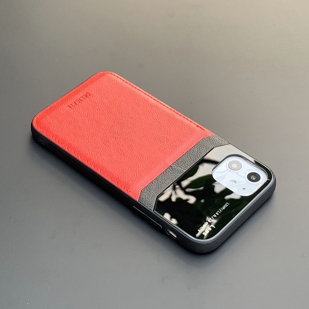 Ốp lưng da kính cao cấp dành cho iPhone 11 - Màu đỏ - Hàng nhập khẩu - DELICATE