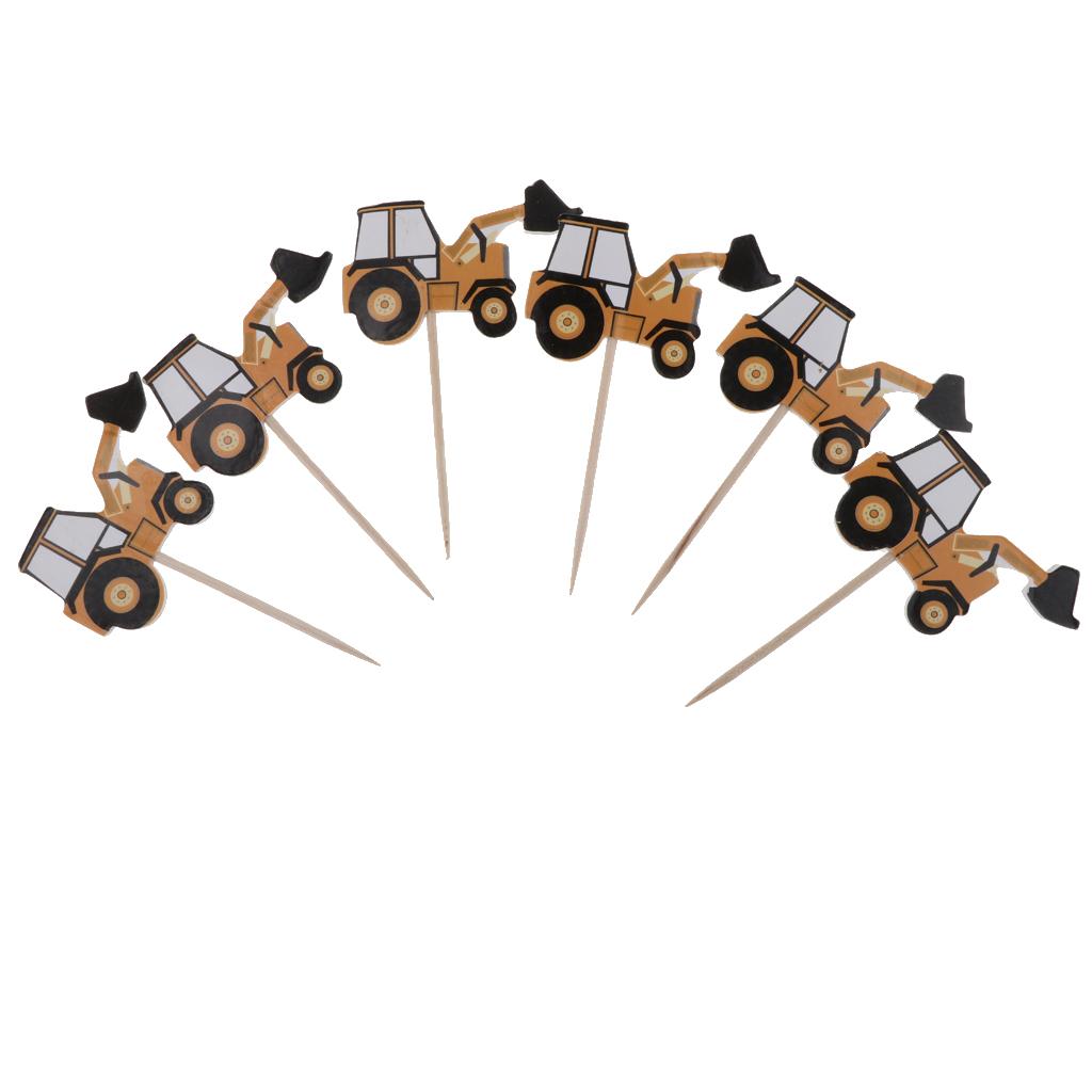 24pcs Car Cupcake Cake Topper Children Birthday Christmas Cake Decoration