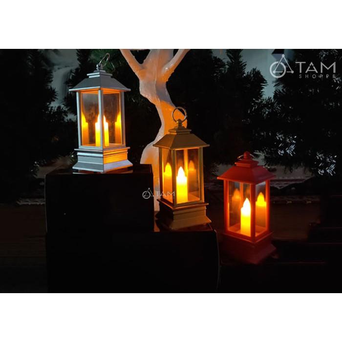 Nhà đèn Giáng sinh điện tử cao cửa trong suốt X-NHDEN-03