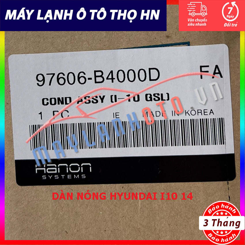 Dàn (giàn) nóng Hyundai i10 Grand 2014 Hàng xịn Hàn Quốc (hàng chính hãng nhập khẩu trực tiếp)