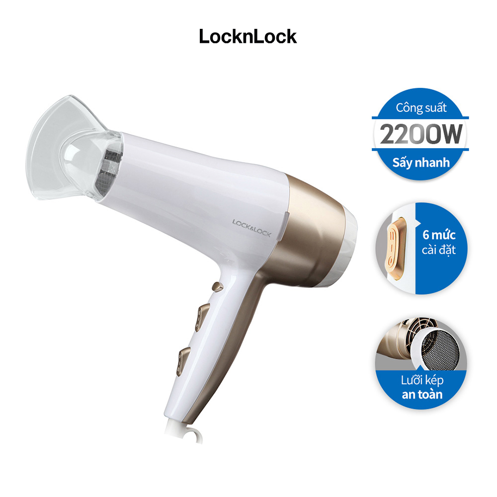 Máy Sấy Tóc LocknLock - Đen ENA146BLK 2000-2300W - Hàng chính hãng