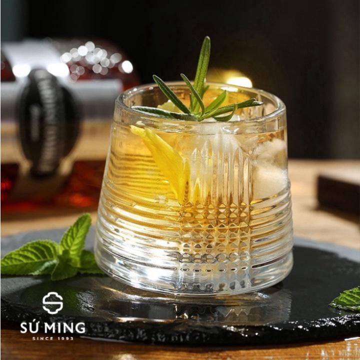 Cốc Thuỷ Tinh Uống Whisky Cao Cấp, Xoay 360 Độ , vật decor thông minh , đồ gia dụng nhà hàng thông minh