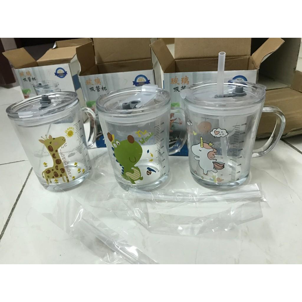 CỐC PHA SỮA CHIA VẠCH THỦY TINH CHỊU NHIỆT CAO CẤP TẶNG KÈM ỐNG HÚT NẮP CHỐNG TRÀNhh139