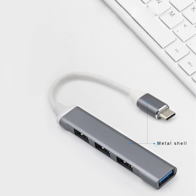 Bộ Chia 4 Cổng Usb Type C Sang 3x Usb 2.0 + Usb 3.0 Cho Laptop / Máy Tính / Điện Thoại / Máy Tính Bảng