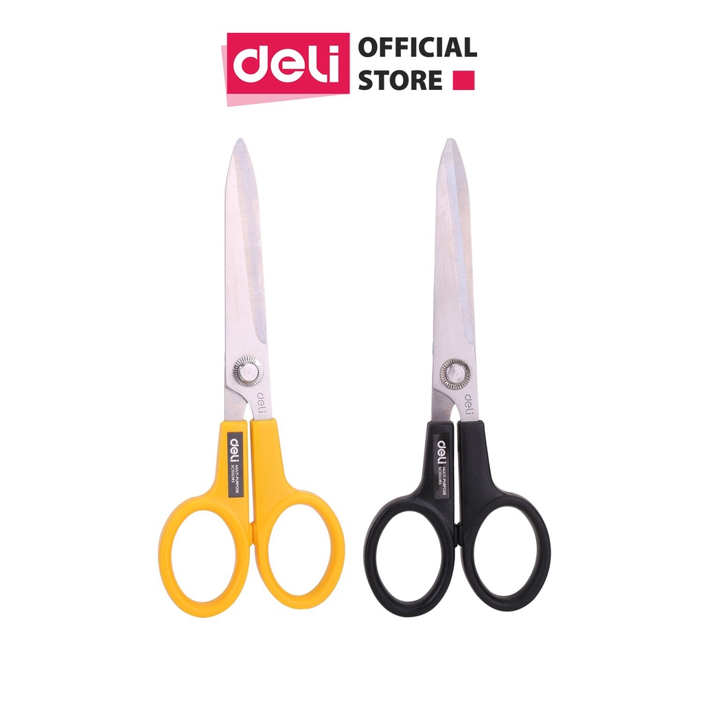 Kéo Văn Phòng 220Mm Deli, Đenvàng - 1 Chiếc - E6014 - Đen