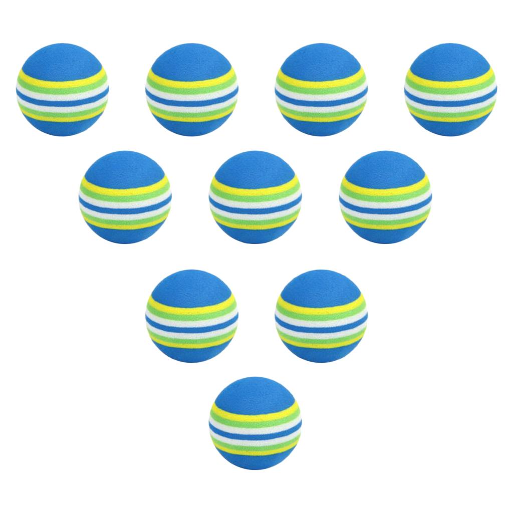 2x 10Pcs Golf Swing Practice Foam Balls Sponge Indoor Practice Rainbow Balls