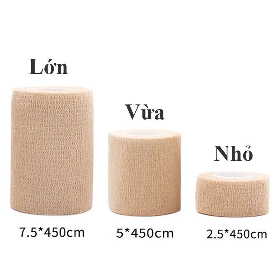 COMBO 2 CUỘN Băng Keo Thể Thao Tự Dính Đá Bóng Cuốn Cổ Chân Cổ Tay Cao Su Non Vải Chống Chấn Thương - Giao Màu Ngẫu Nhiên