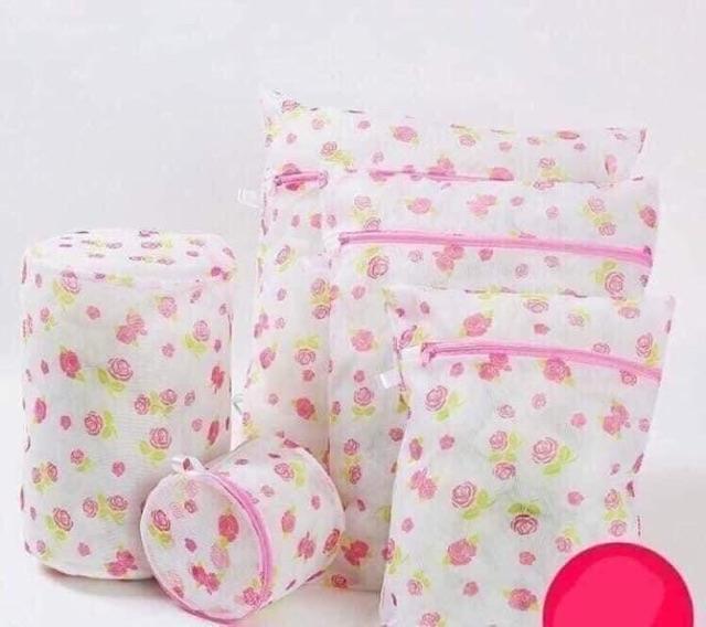 Set 5 túi giặt hoa nhiều kích cỡ