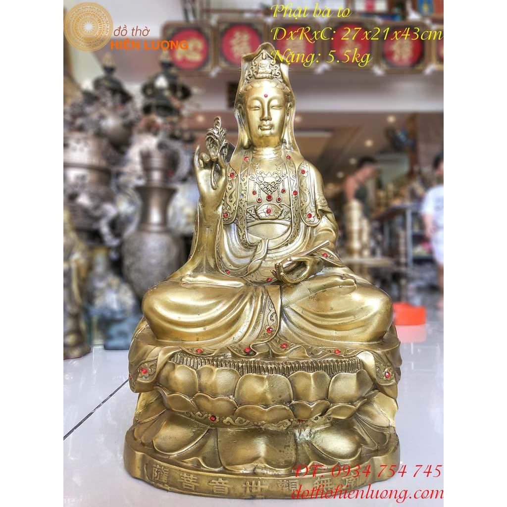 Tượng Phật Bà Quan Âm Ngồi Đài Sen Các Cỡ