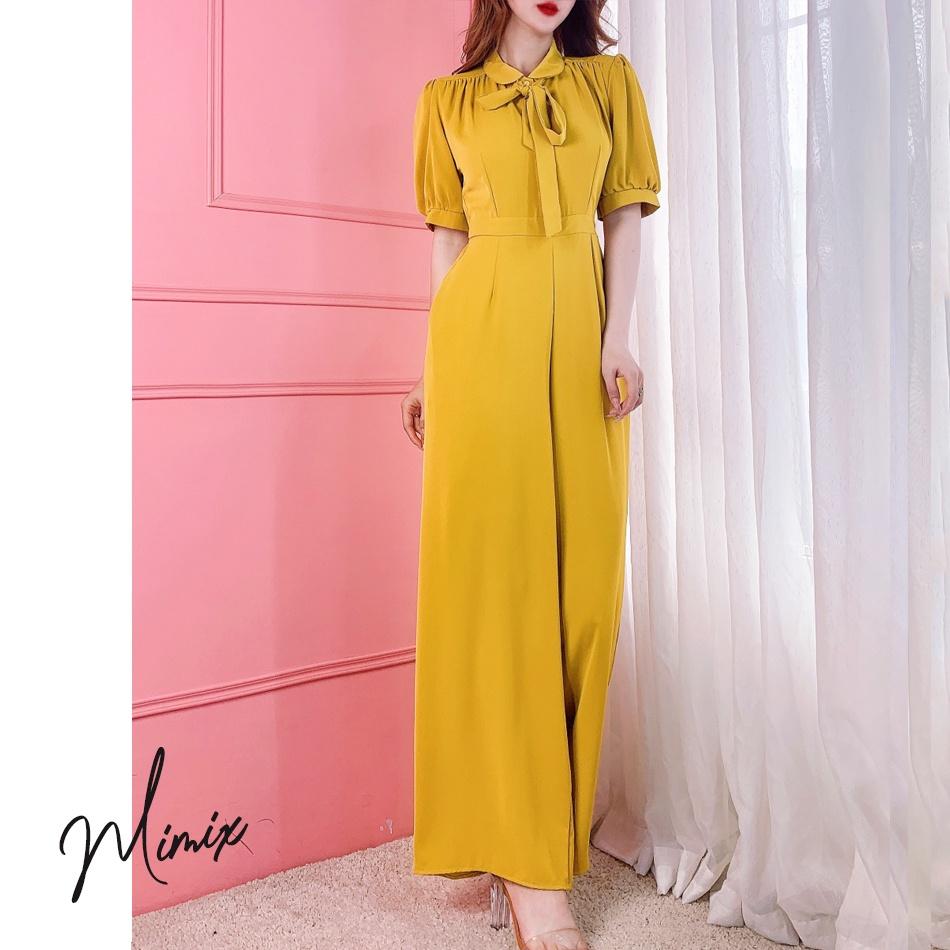 Jumpsuit đồ bay áo liền quần trơn cổ sen MIMIX BM4220