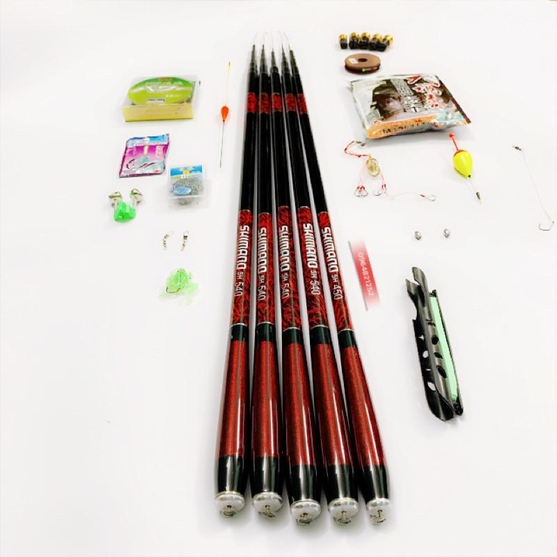Cần câu tay 5H dài 6m3 phụ kiện 14 món cần tải cá lên 8kg hàng loại 1 hãng shimano siêu đẹp siêu bền y hình