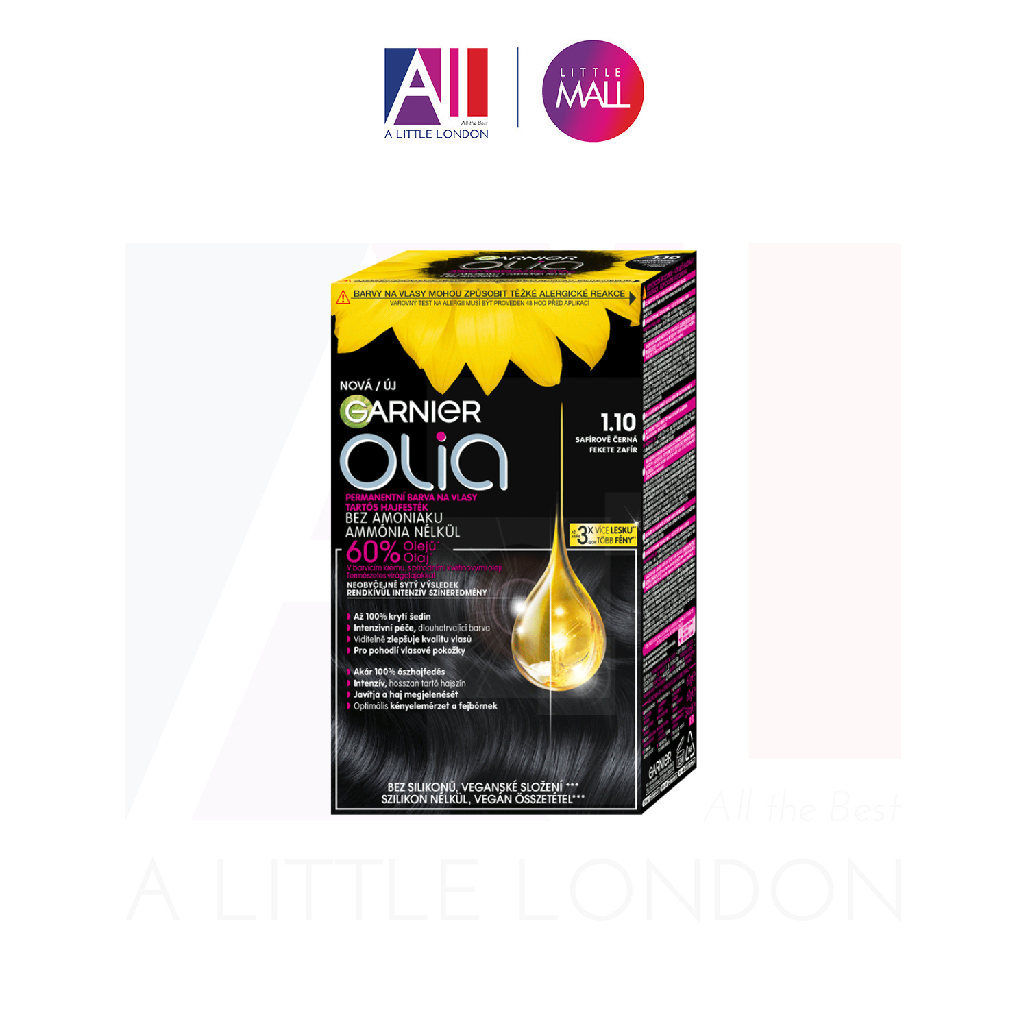 Thuốc nhuộm tóc Garnier Olia Permanent Hair Colour 1.10